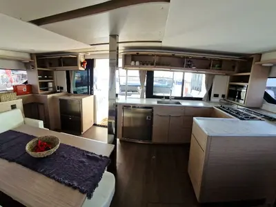 Galley of Celena VI, a Lagoon 46 catamaran at Kos, Greece