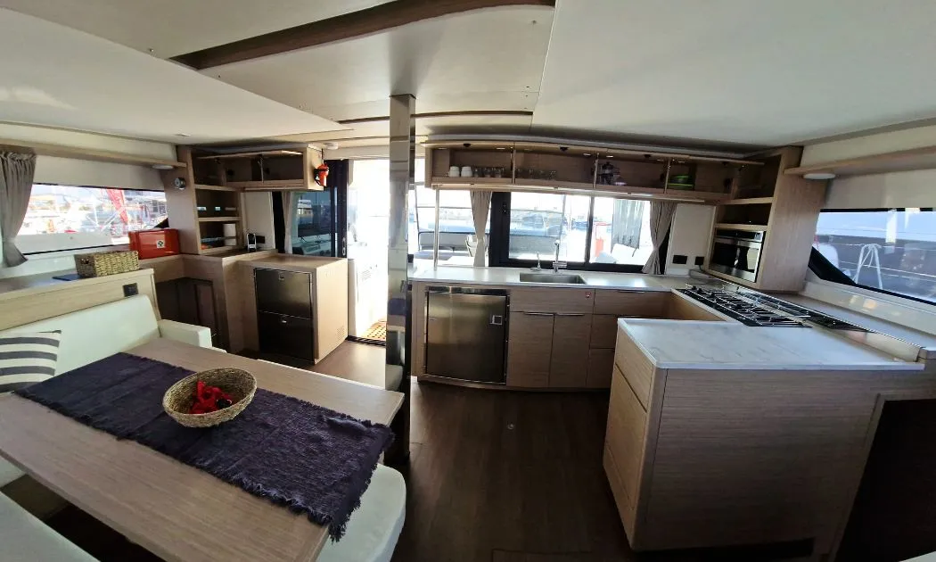Galley of Celena VI, a Lagoon 46 catamaran at Kos, Greece