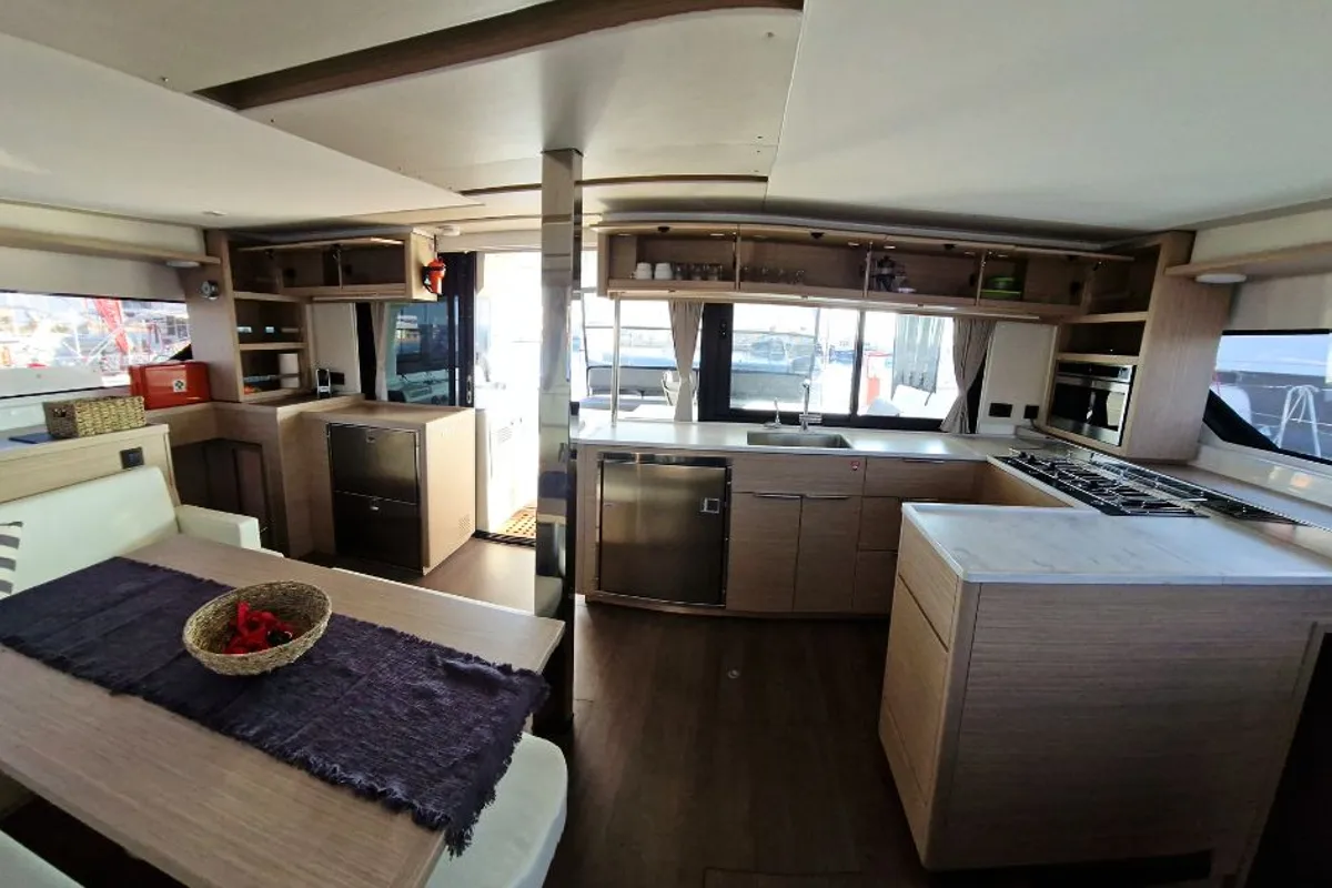 Galley of Celena VI, a Lagoon 46 catamaran at Kos, Greece