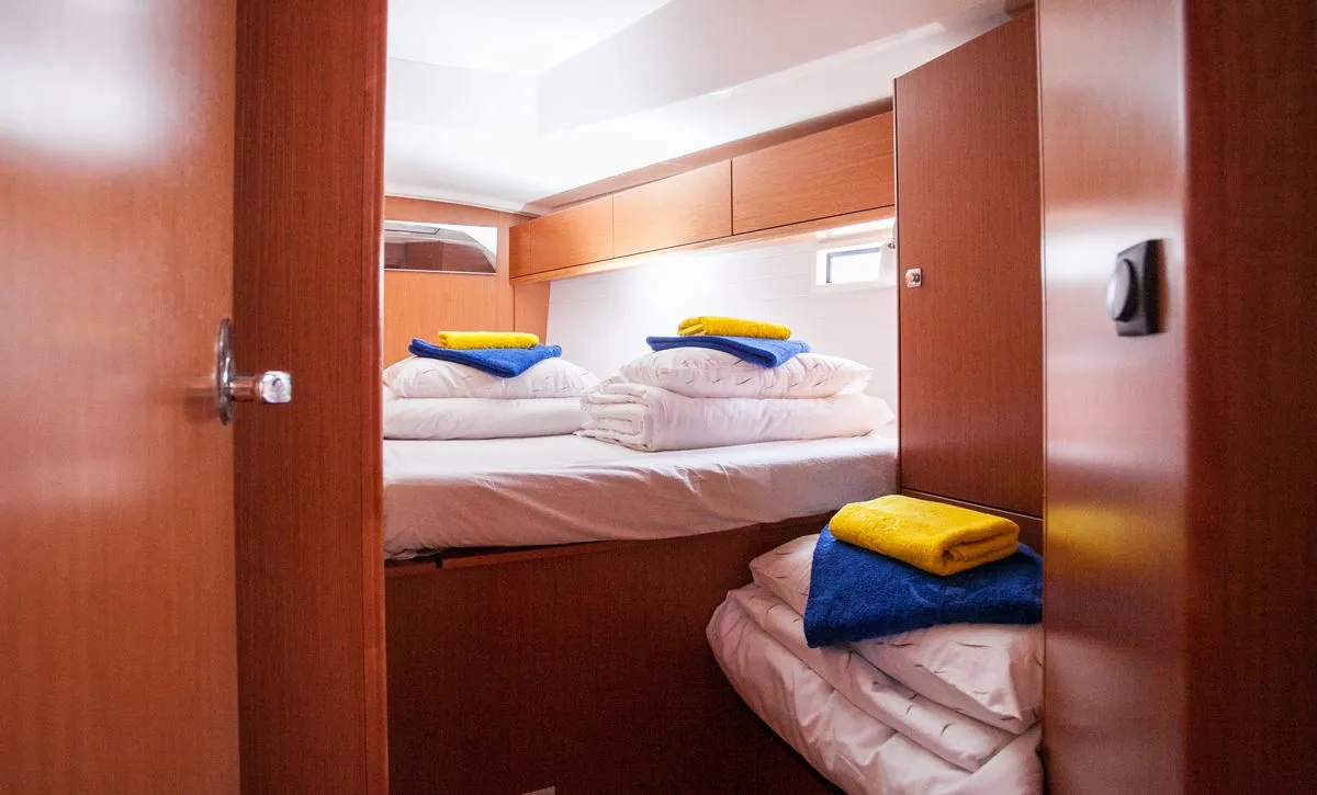 Cabin on Set Point, a Bavaria Cruiser 46 sailboat at Split, Croatia