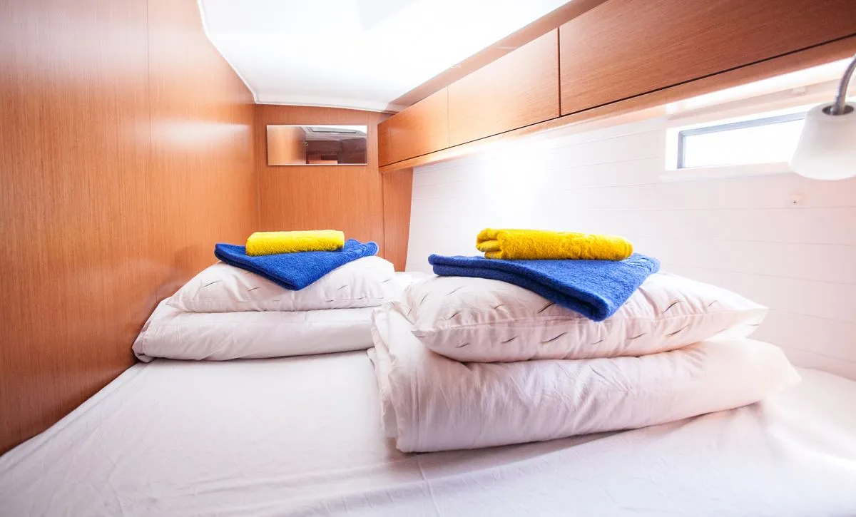 Cabin on Set Point, a Bavaria Cruiser 46 sailboat at Split, Croatia