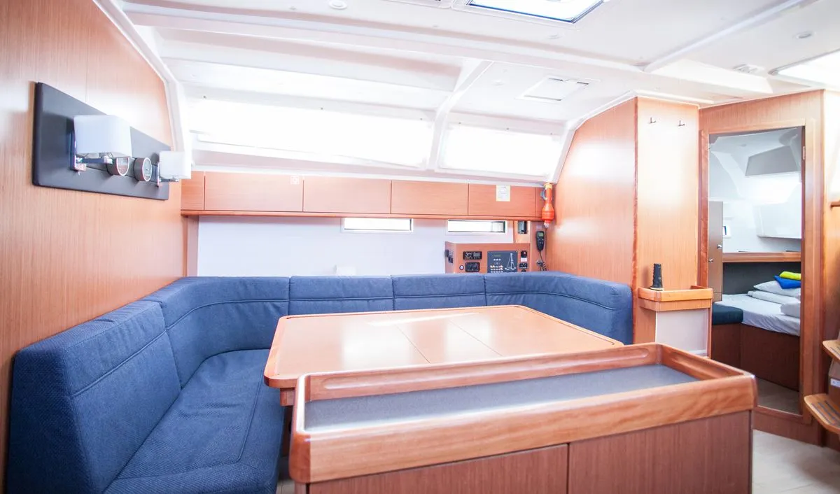 Salon of Set Point, a Bavaria Cruiser 46 sailboat at Split, Croatia