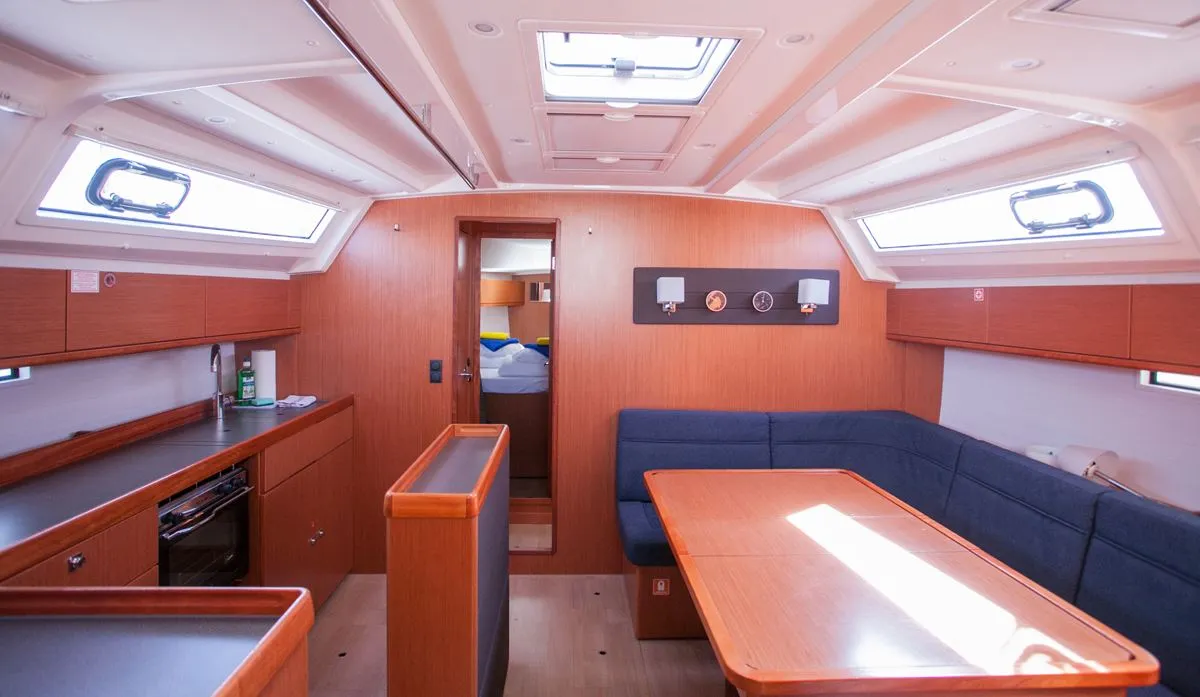 Salon of Set Point, a Bavaria Cruiser 46 sailboat at Split, Croatia