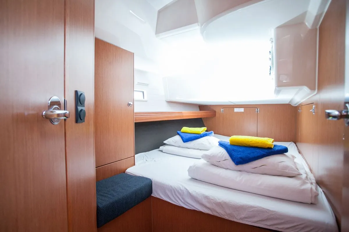 Cabin on Set Point, a Bavaria Cruiser 46 sailboat at Split, Croatia