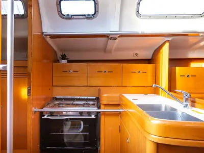 Galley of Kodo, a Beneteau First 40.7 sailboat at Punat, Croatia