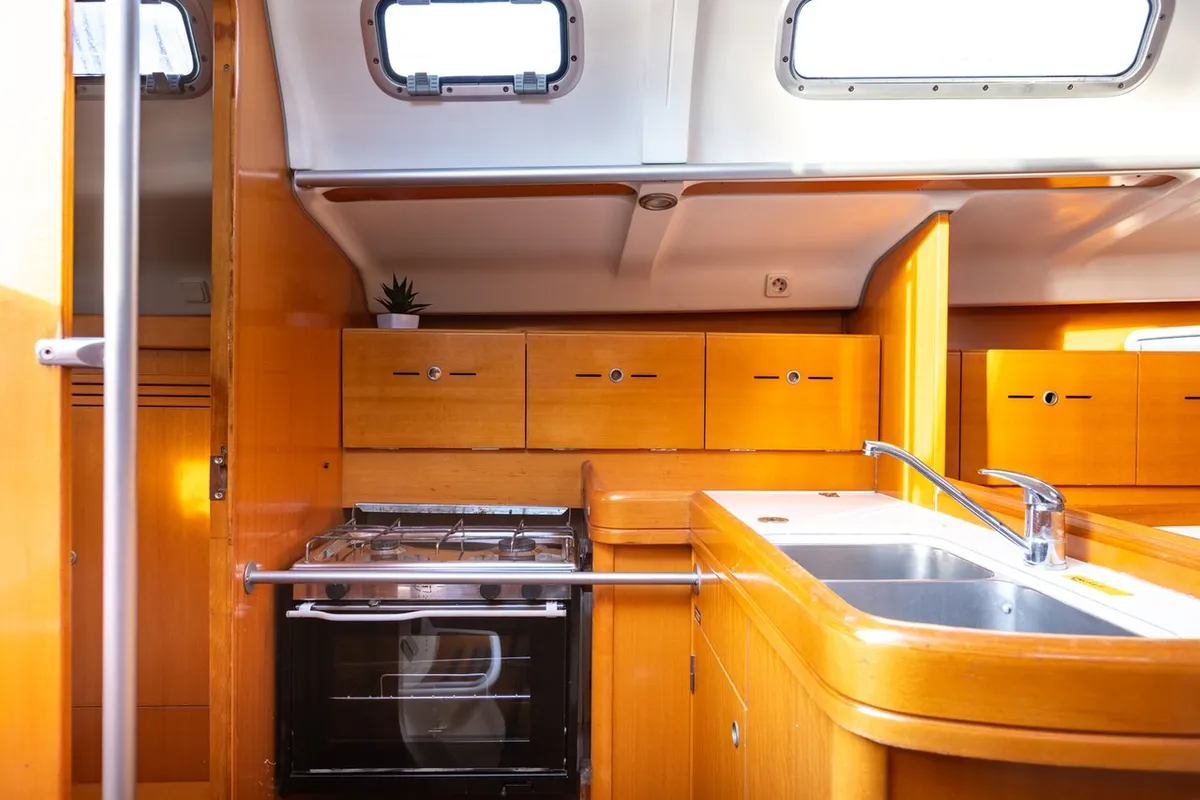 Galley of Kodo, a Beneteau First 40.7 sailboat at Punat, Croatia