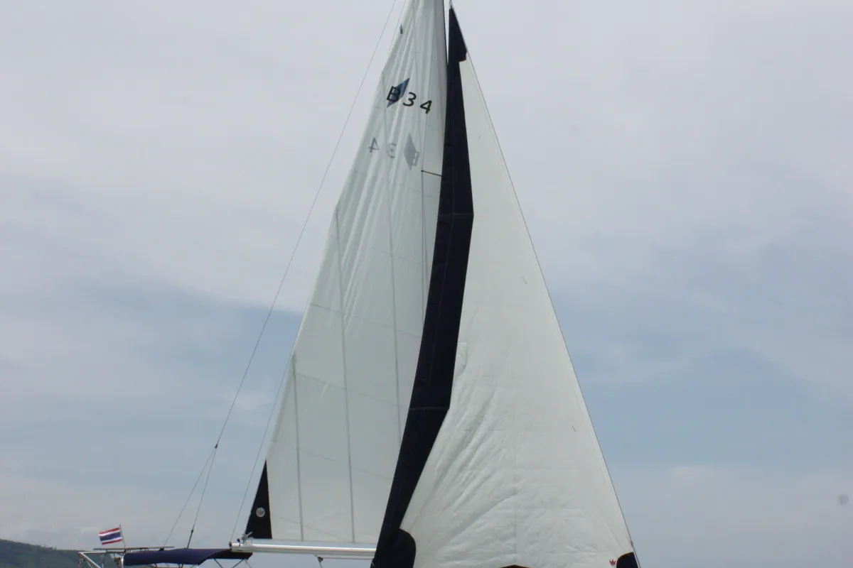 Little Eva, a Bavaria Cruiser 34 sailboat at Mai Khao, Thailand