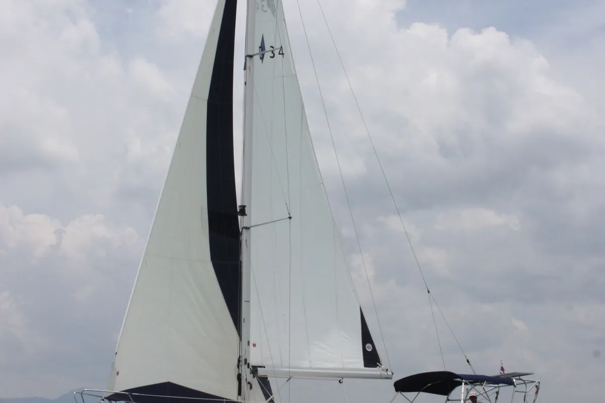 Little Eva, a Bavaria Cruiser 34 sailboat at Mai Khao, Thailand