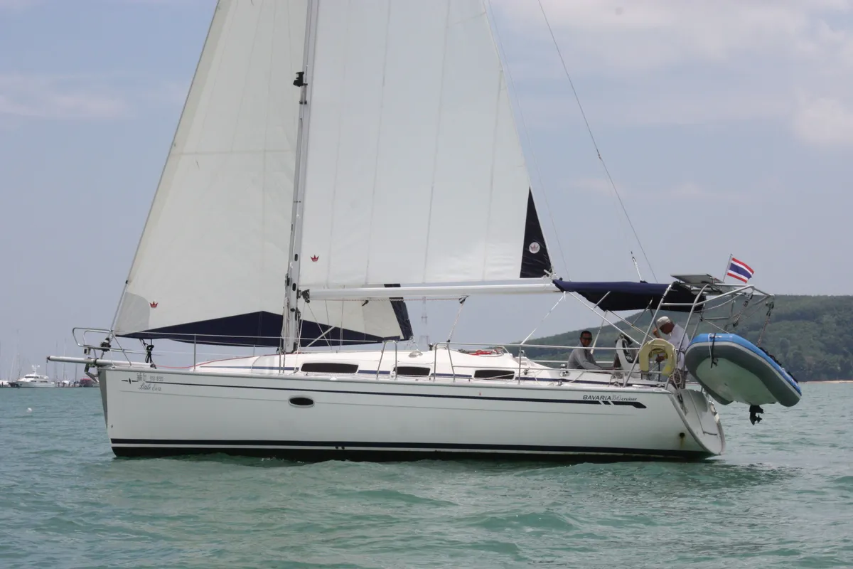Little Eva, a Bavaria Cruiser 34 sailboat at Mai Khao, Thailand