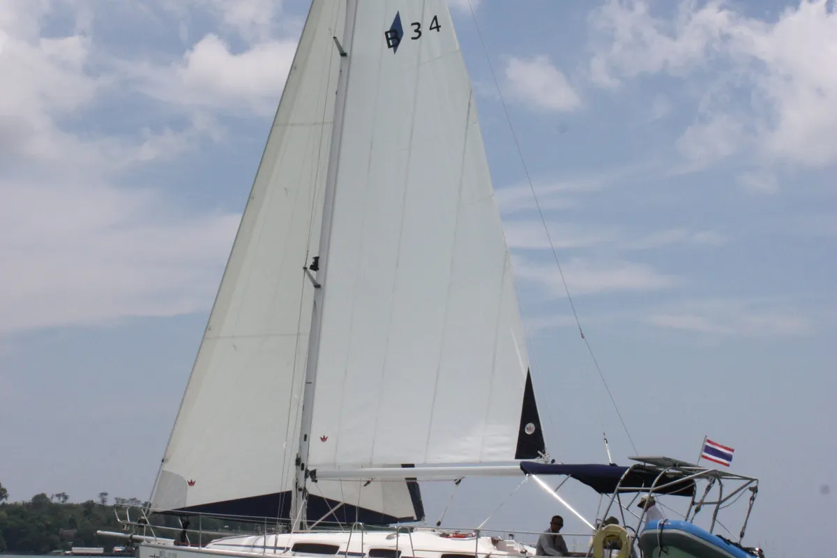 Little Eva, a Bavaria Cruiser 34 sailboat at Mai Khao, Thailand