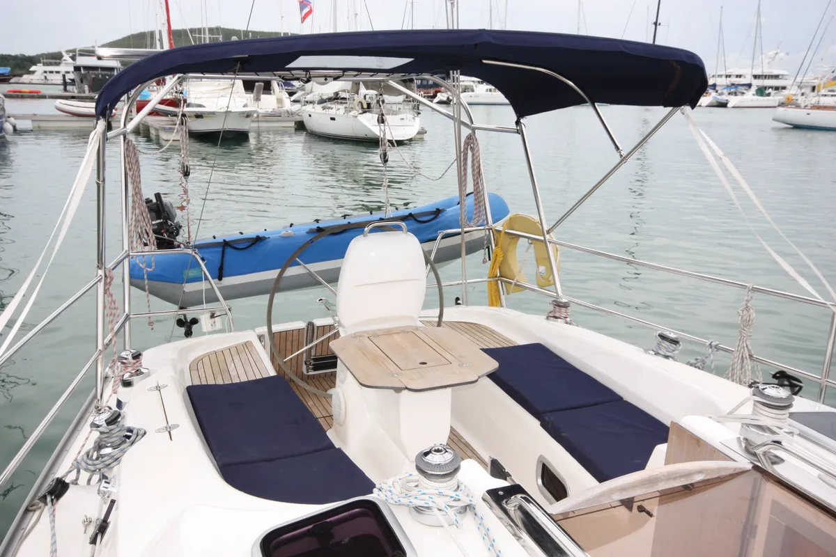 Little Eva, a Bavaria Cruiser 34 sailboat at Mai Khao, Thailand