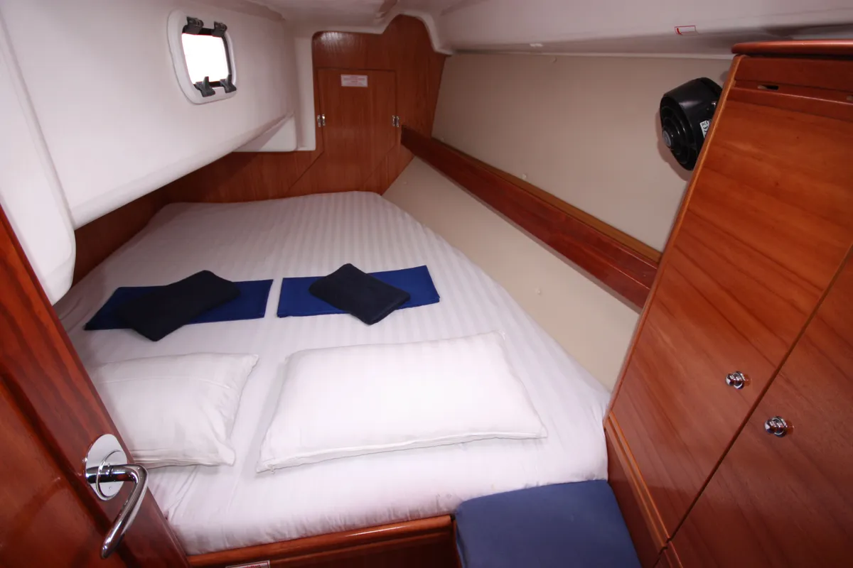 Little Eva, a Bavaria Cruiser 34 sailboat at Mai Khao, Thailand
