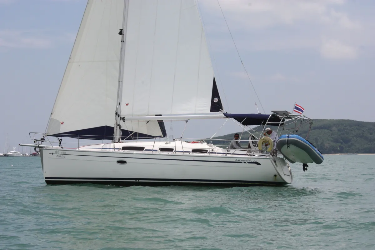 Little Eva, a Bavaria Cruiser 34 sailboat at Mai Khao, Thailand