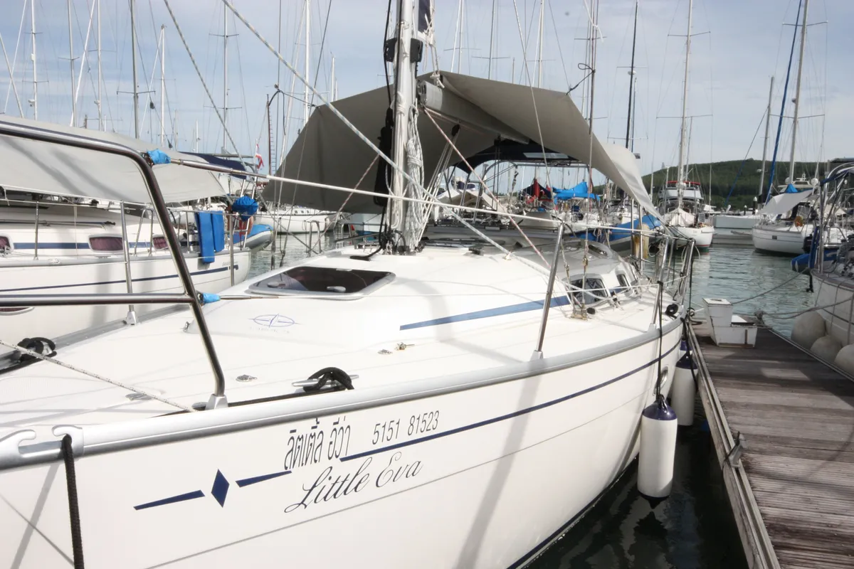 Little Eva, a Bavaria Cruiser 34 sailboat at Mai Khao, Thailand