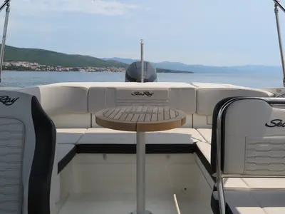 Deck of Sea Ray SPX 210, a motorboat at Crikvenica, Croatia