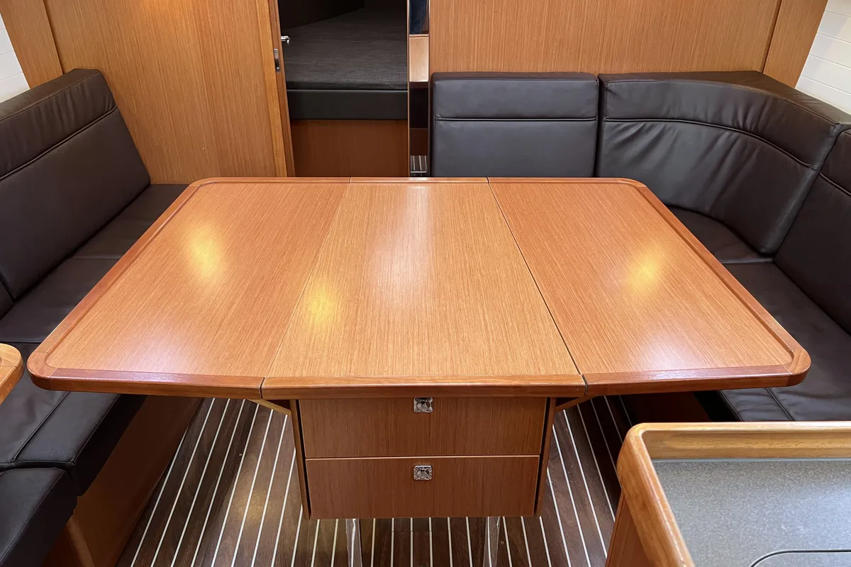 Salon of Finny Ocean, a Bavaria Cruiser 37 sailboat at Heiligenhafen, Germany