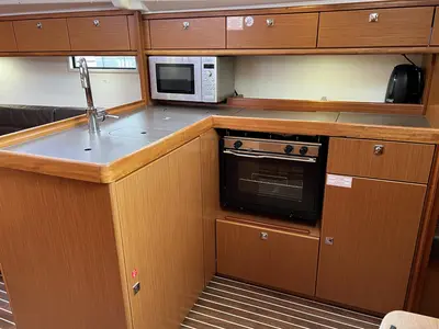 Galley of Finny Ocean, a Bavaria Cruiser 37 sailboat at Heiligenhafen, Germany