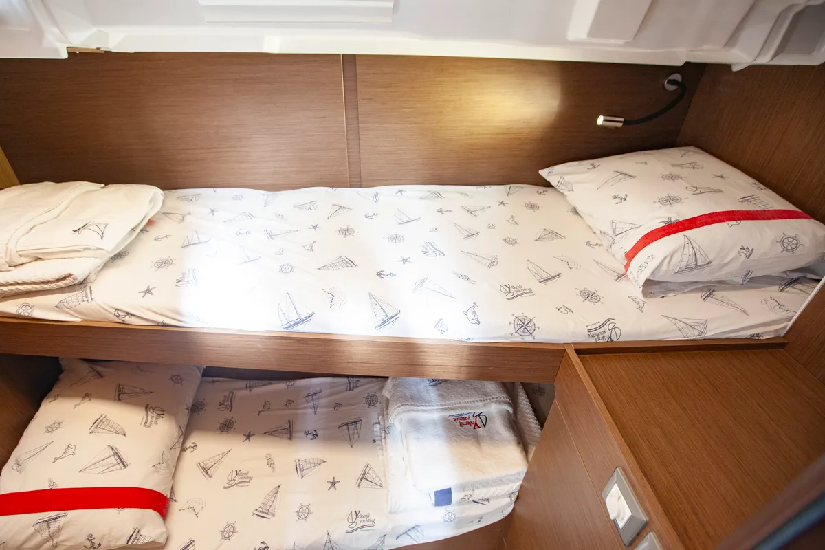 Cabin on Breezy, a Beneteau Oceanis 46.1 sailboat at Marmaris, Turkey
