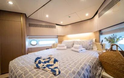 Cabin on Illyrius, a Azimut 55 Fly motor yacht at Grad Trogir, Croatia