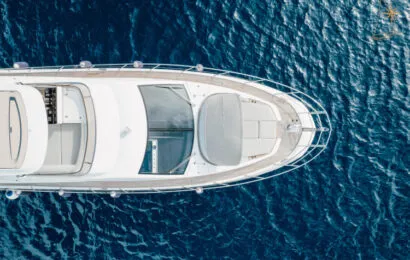 Exterior view of Illyrius, a Azimut 55 Fly motor yacht at Grad Trogir, Croatia