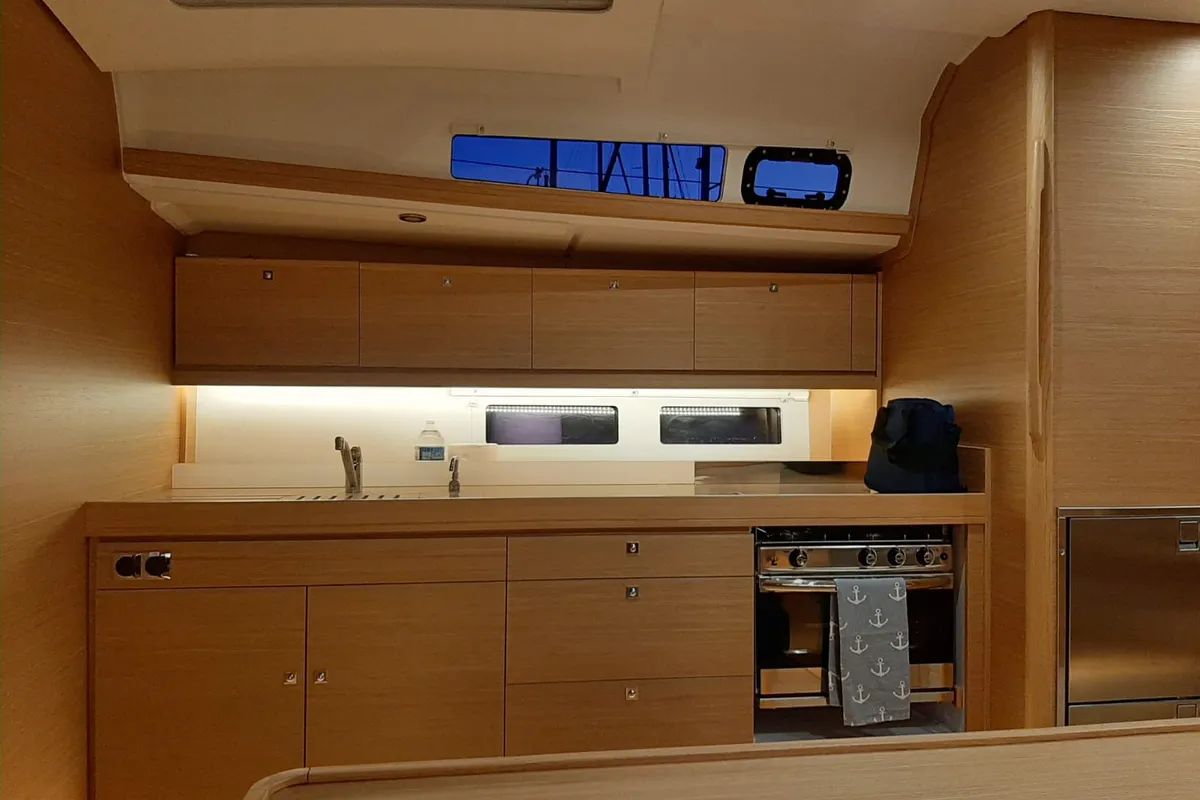 Galley of Nishane, a Dufour 460 sailboat at Piombino, Italy