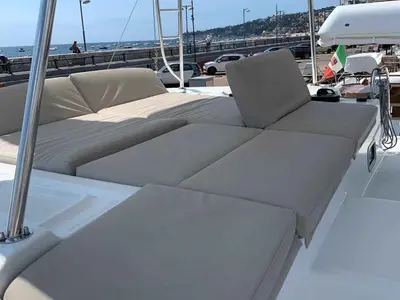 Deck of Lumina, a Lagoon 46 catamaran at Municipal Unit of Lefkada, Greece