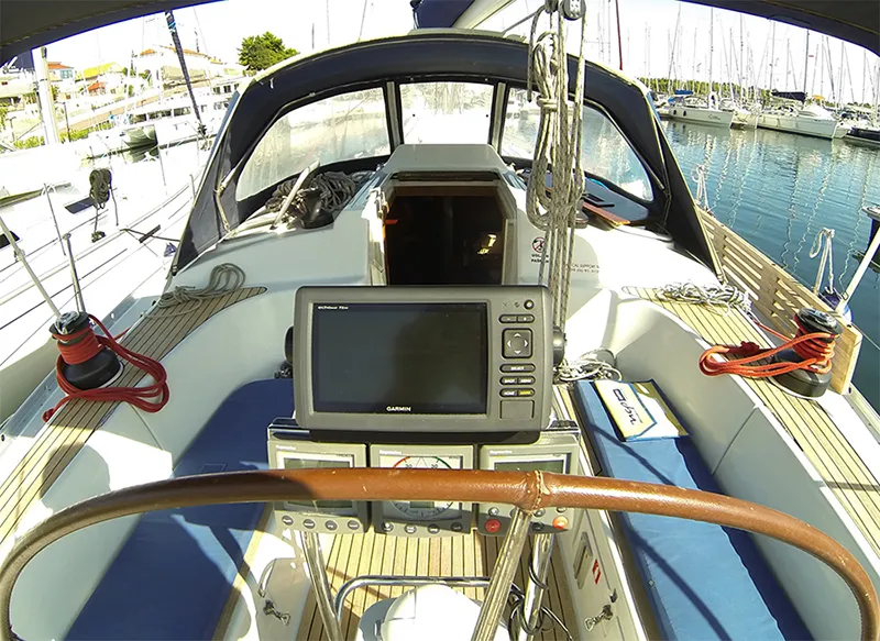 Cockpit of Skalice, a Grand Soleil 43 sailboat at Grad Šibenik, Croatia