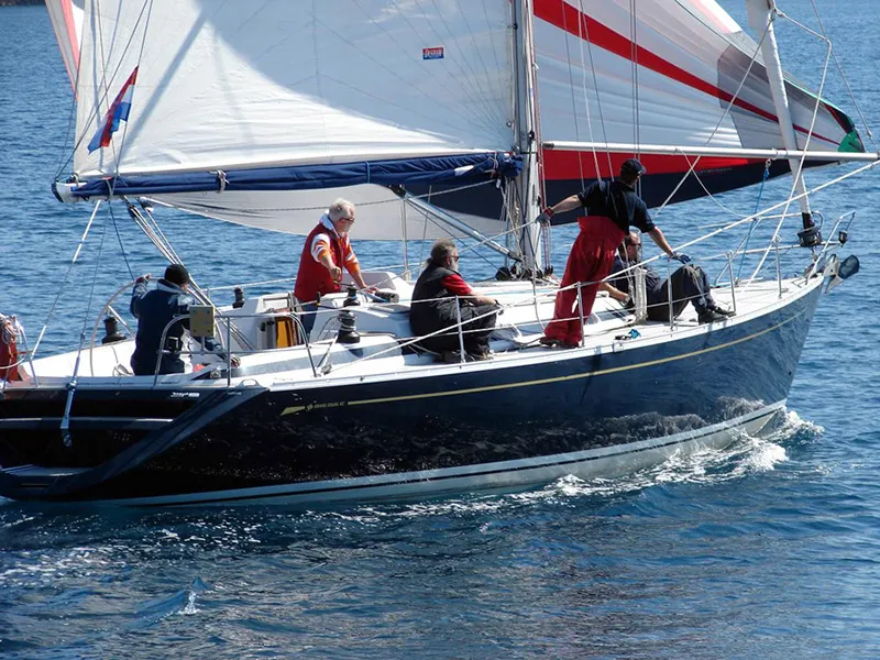 Exterior view of Skalice, a Grand Soleil 43 sailboat at Grad Šibenik, Croatia