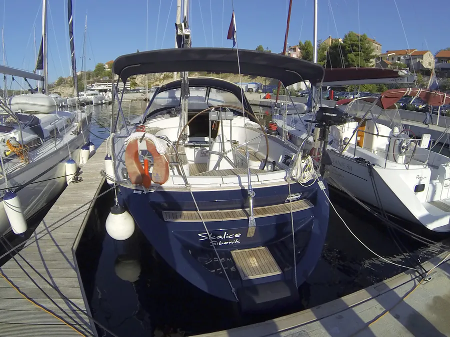 Exterior view of Skalice, a Grand Soleil 43 sailboat at Grad Šibenik, Croatia