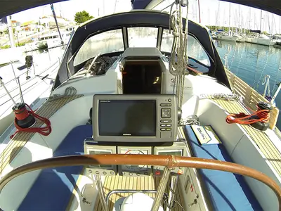 Cockpit of Skalice, a Grand Soleil 43 sailboat at Grad Šibenik, Croatia