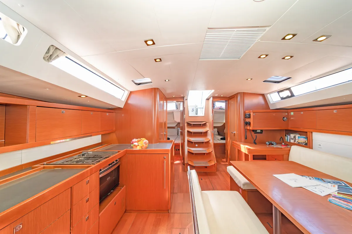 Galley of Jimmy's, a Beneteau Oceanis 48 sailboat at Athens, Greece