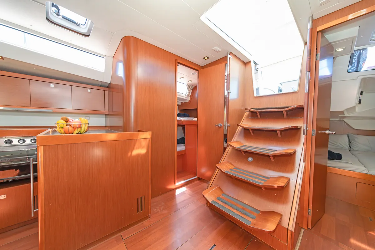 Galley of Jimmy's, a Beneteau Oceanis 48 sailboat at Athens, Greece
