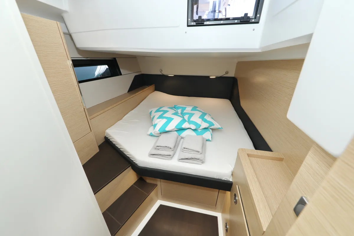 Cabin on Aventura, a Hanse 460 sailboat at Dubrovnik, Croatia