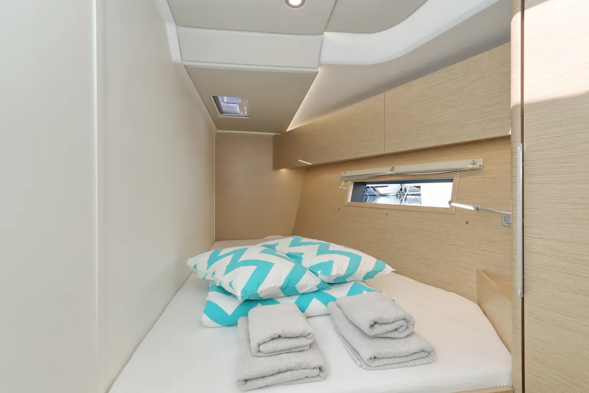 Cabin on Aventura, a Hanse 460 sailboat at Dubrovnik, Croatia
