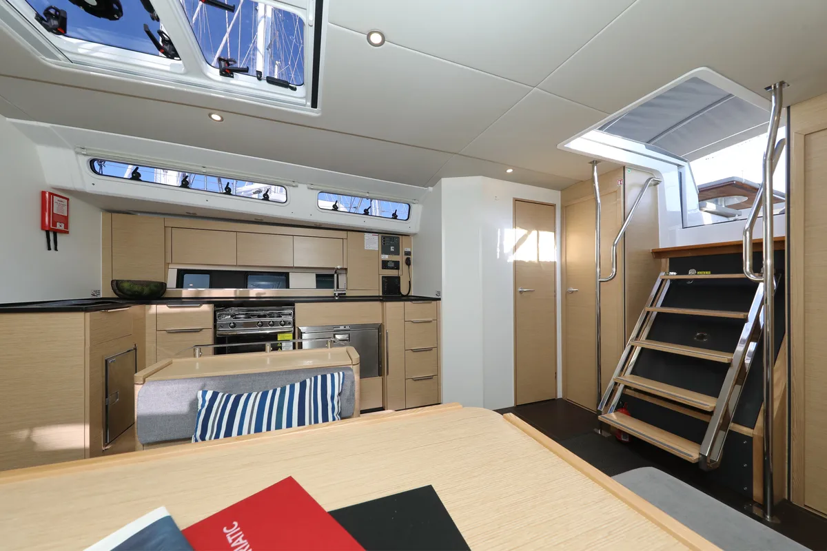 Salon of Aventura, a Hanse 460 sailboat at Dubrovnik, Croatia