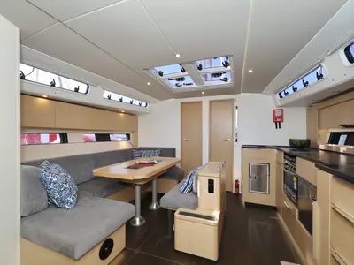 Salon of Aventura, a Hanse 460 sailboat at Dubrovnik, Croatia