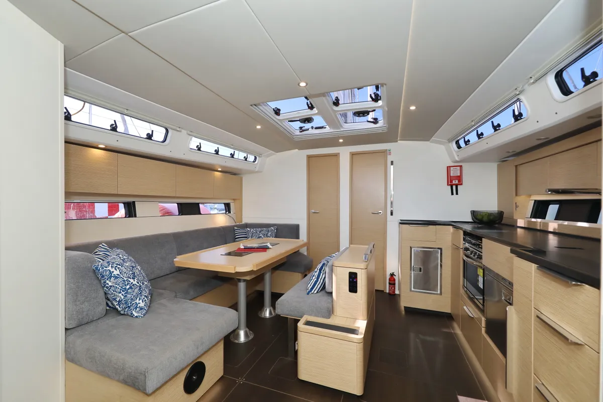 Salon of Aventura, a Hanse 460 sailboat at Dubrovnik, Croatia
