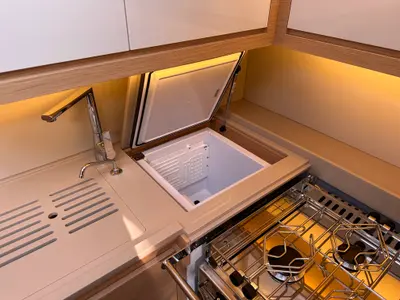 Galley of Réhoboam, a Dufour 470 sailboat at Salerno, Italy