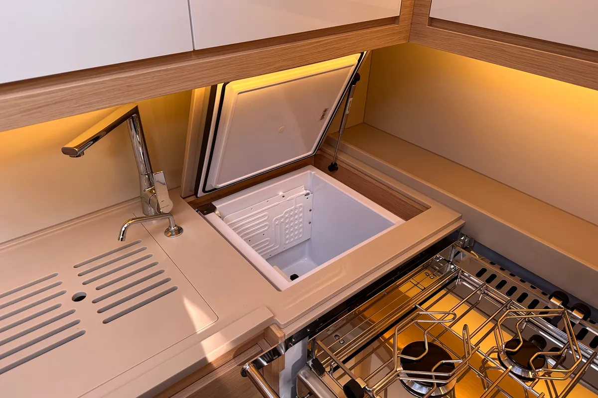 Galley of Réhoboam, a Dufour 470 sailboat at Salerno, Italy