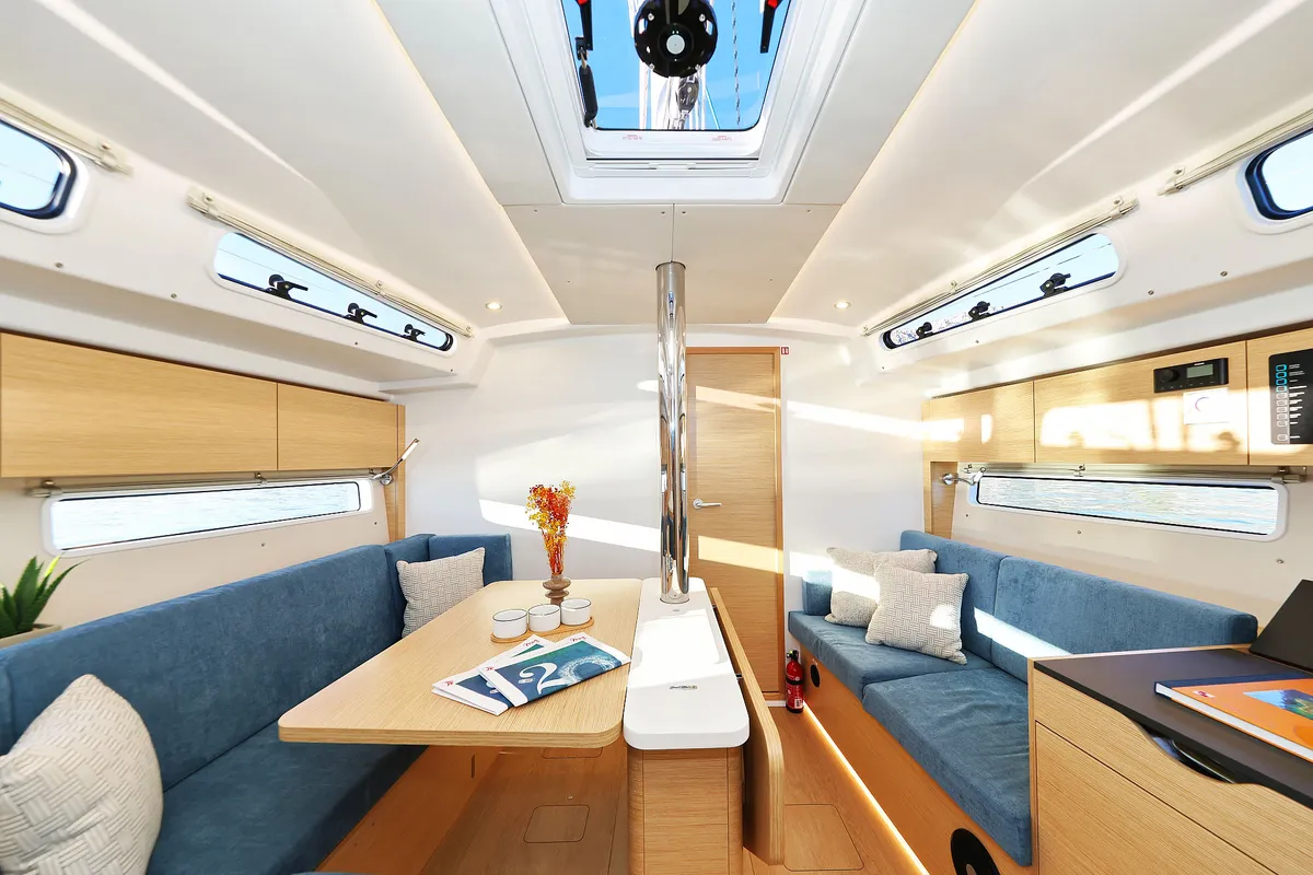 Salon of Amelie, a Hanse 360 sailboat at Grad Kaštela, Croatia