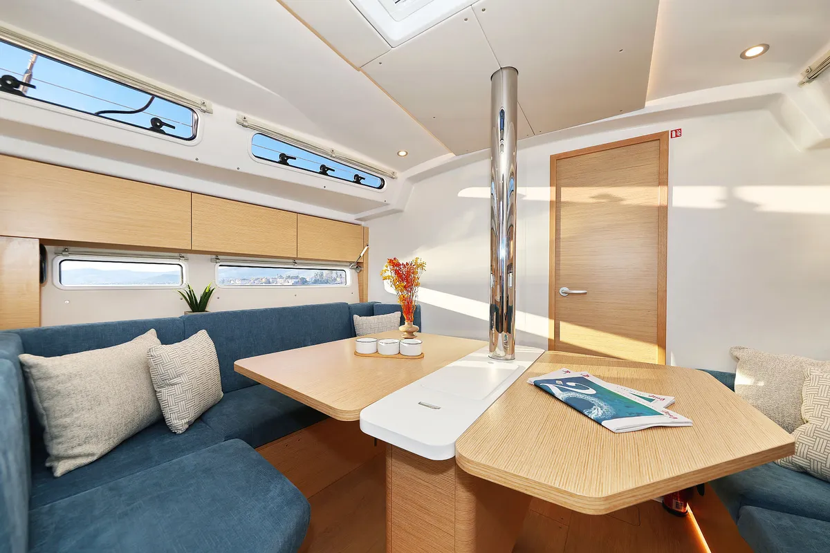 Salon of Amelie, a Hanse 360 sailboat at Grad Kaštela, Croatia