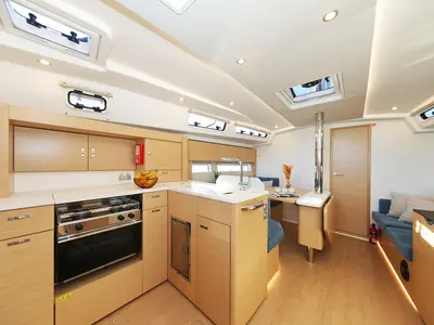 Galley of Amelie, a Hanse 360 sailboat at Grad Kaštela, Croatia