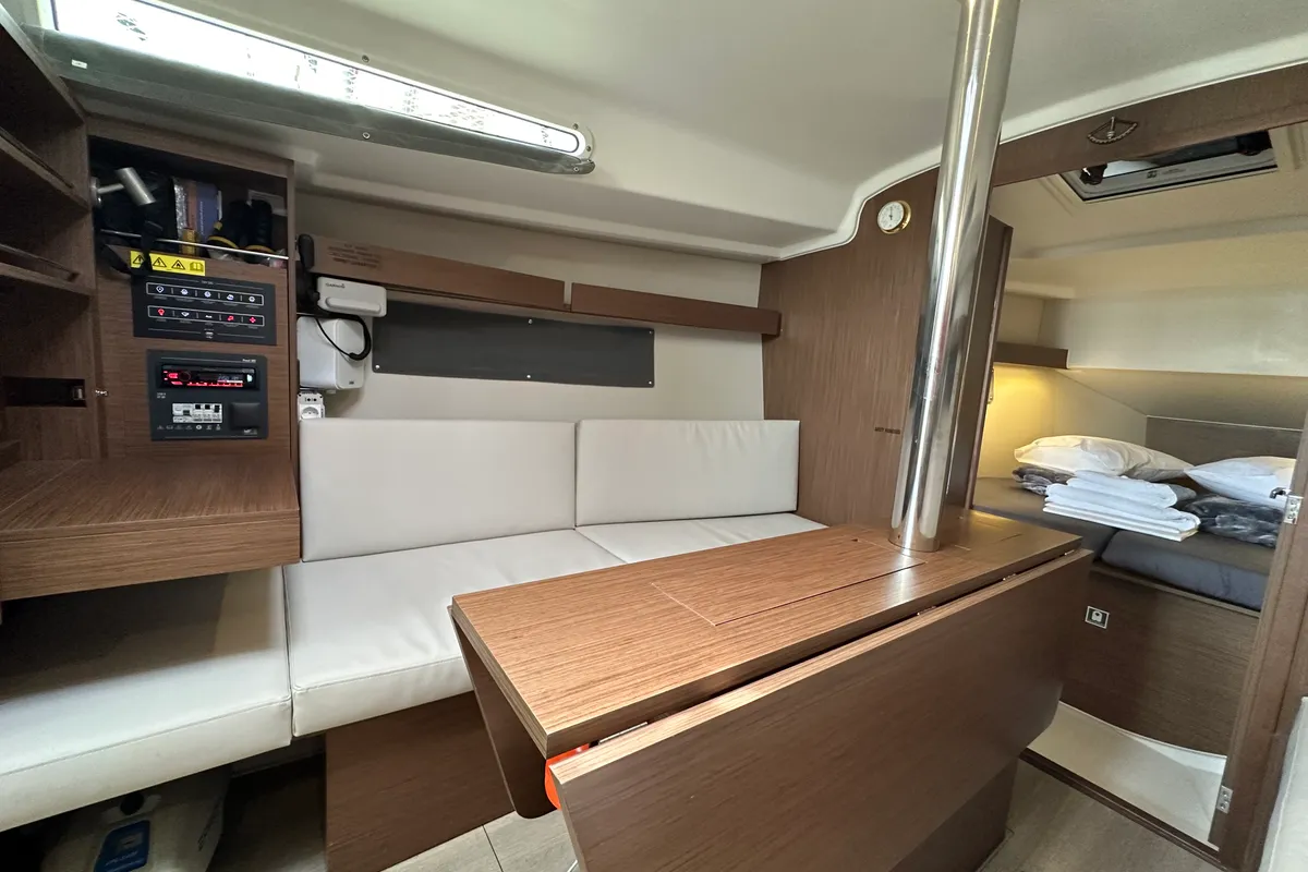 Salon of Aria, a Beneteau Oceanis 34.1 sailboat at Athens, Greece