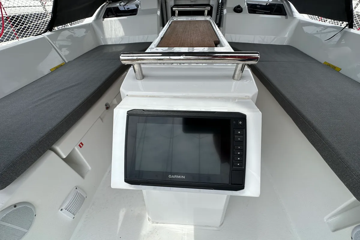 Deck of Aria, a Beneteau Oceanis 34.1 sailboat at Athens, Greece