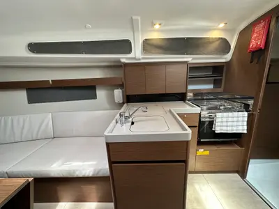 Galley of Aria, a Beneteau Oceanis 34.1 sailboat at Athens, Greece