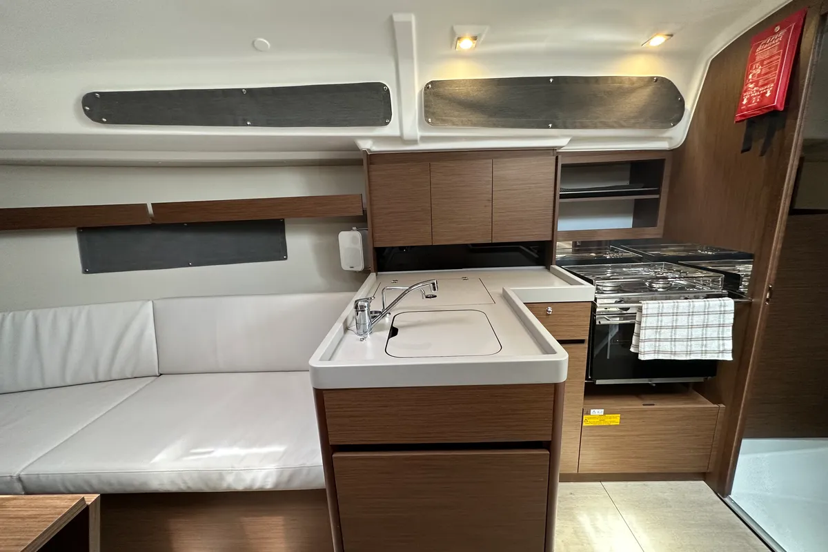 Galley of Aria, a Beneteau Oceanis 34.1 sailboat at Athens, Greece