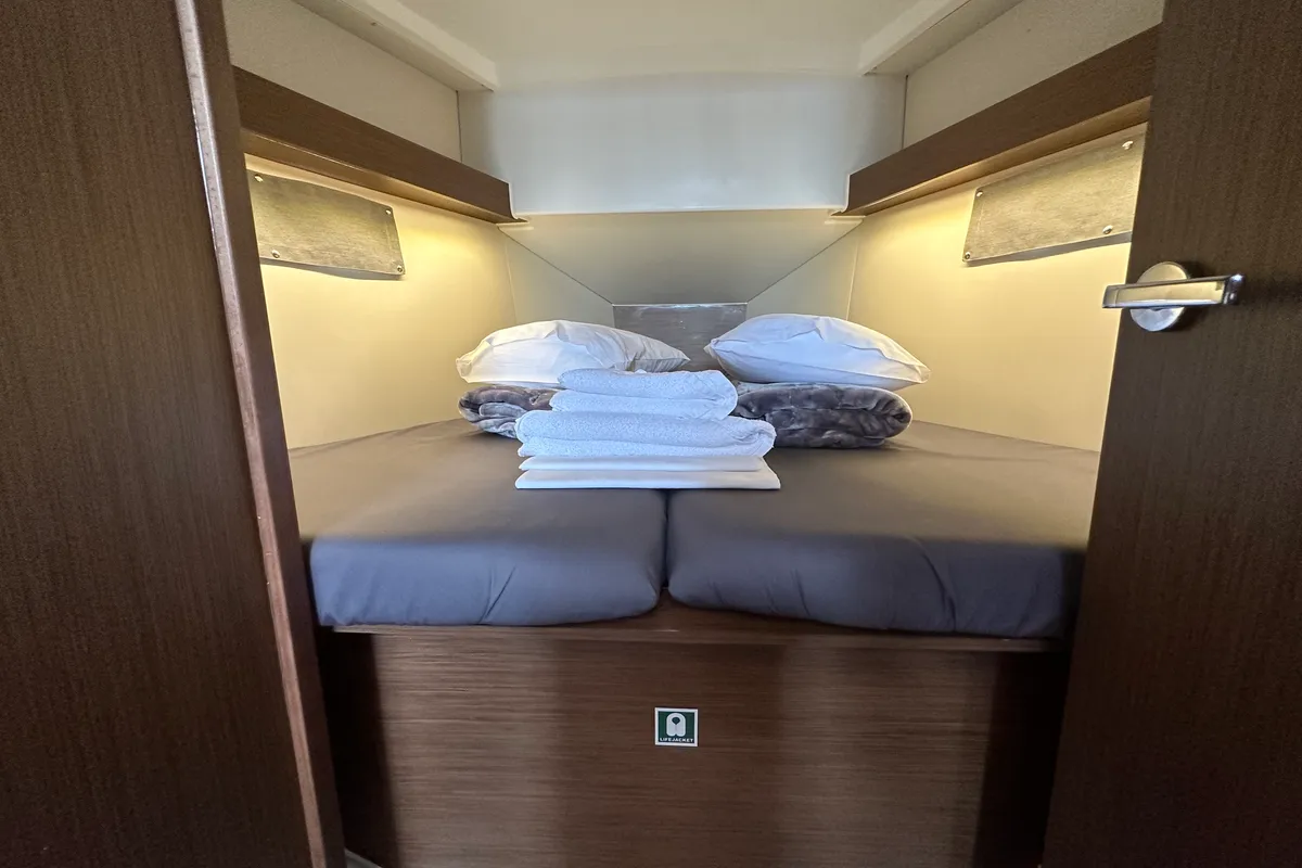 Cabin on Aria, a Beneteau Oceanis 34.1 sailboat at Athens, Greece