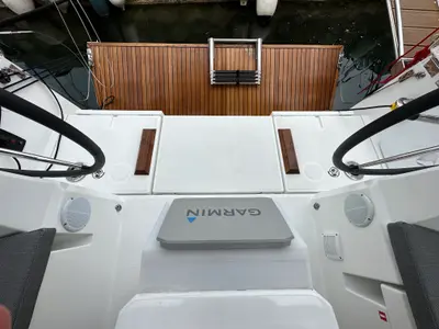 Cockpit of Aria, a Beneteau Oceanis 34.1 sailboat at Athens, Greece