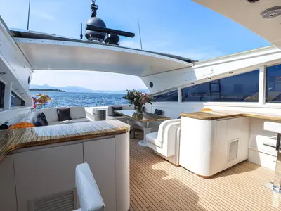 A4 Black, a Arno Leopard 27 motor yacht at Cannes, France