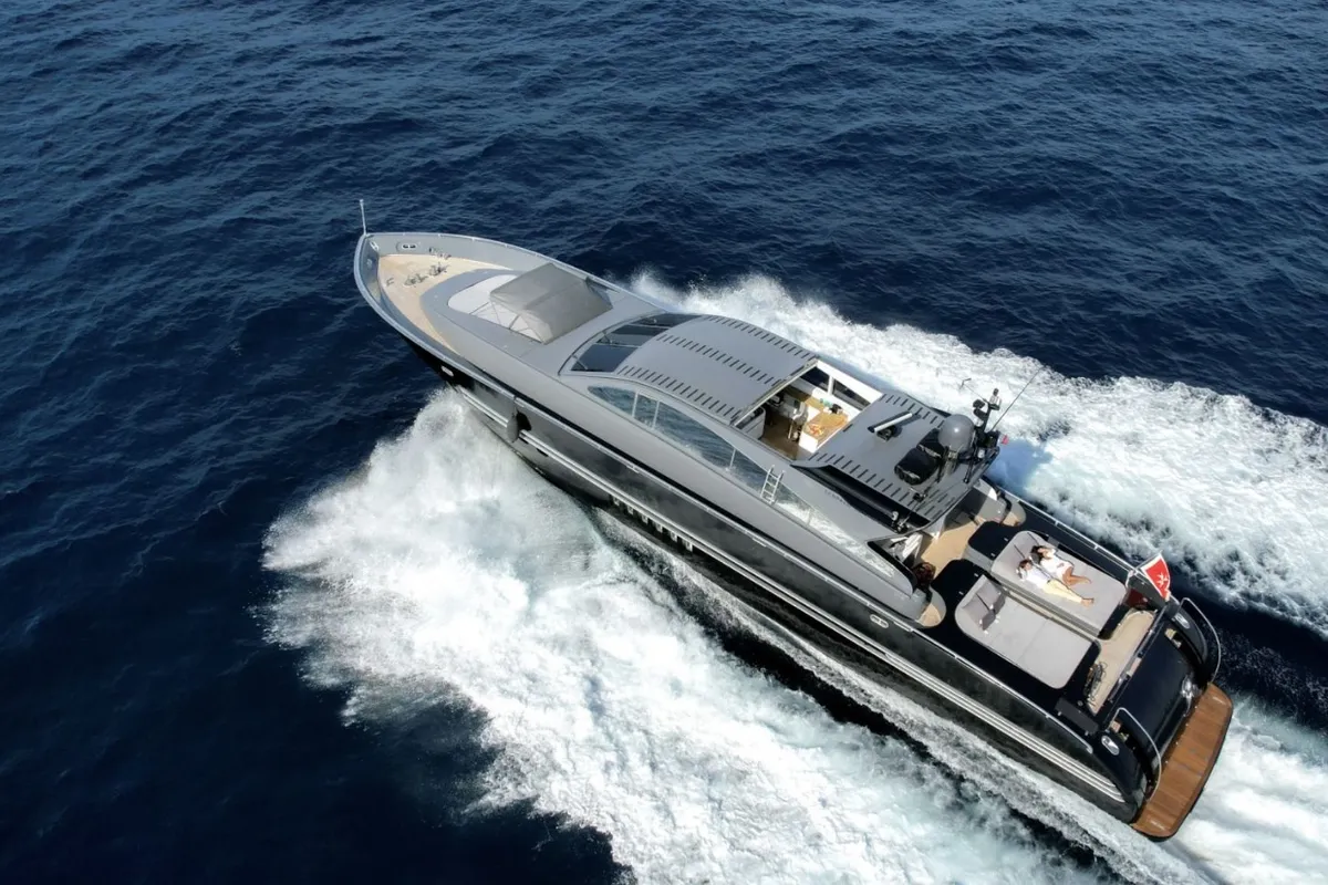 A4 Black, a Arno Leopard 27 motor yacht at Cannes, France